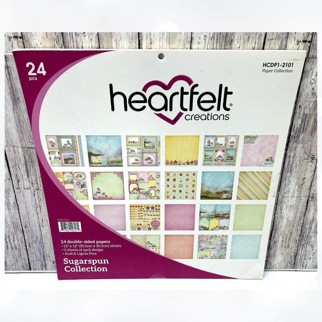 Heartfelt Creations SUGARSPUN Collection 12x12 Cardstock Paper 24 Sheets Rare