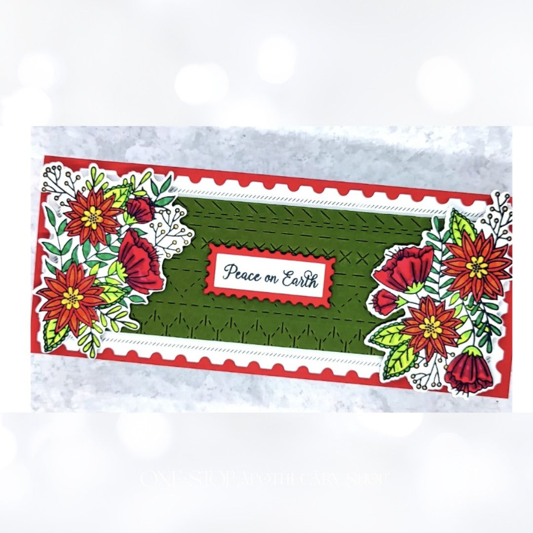 LDRS Designs DIAGONAL POSTAGE FRAMES Stitched Slimline Dies