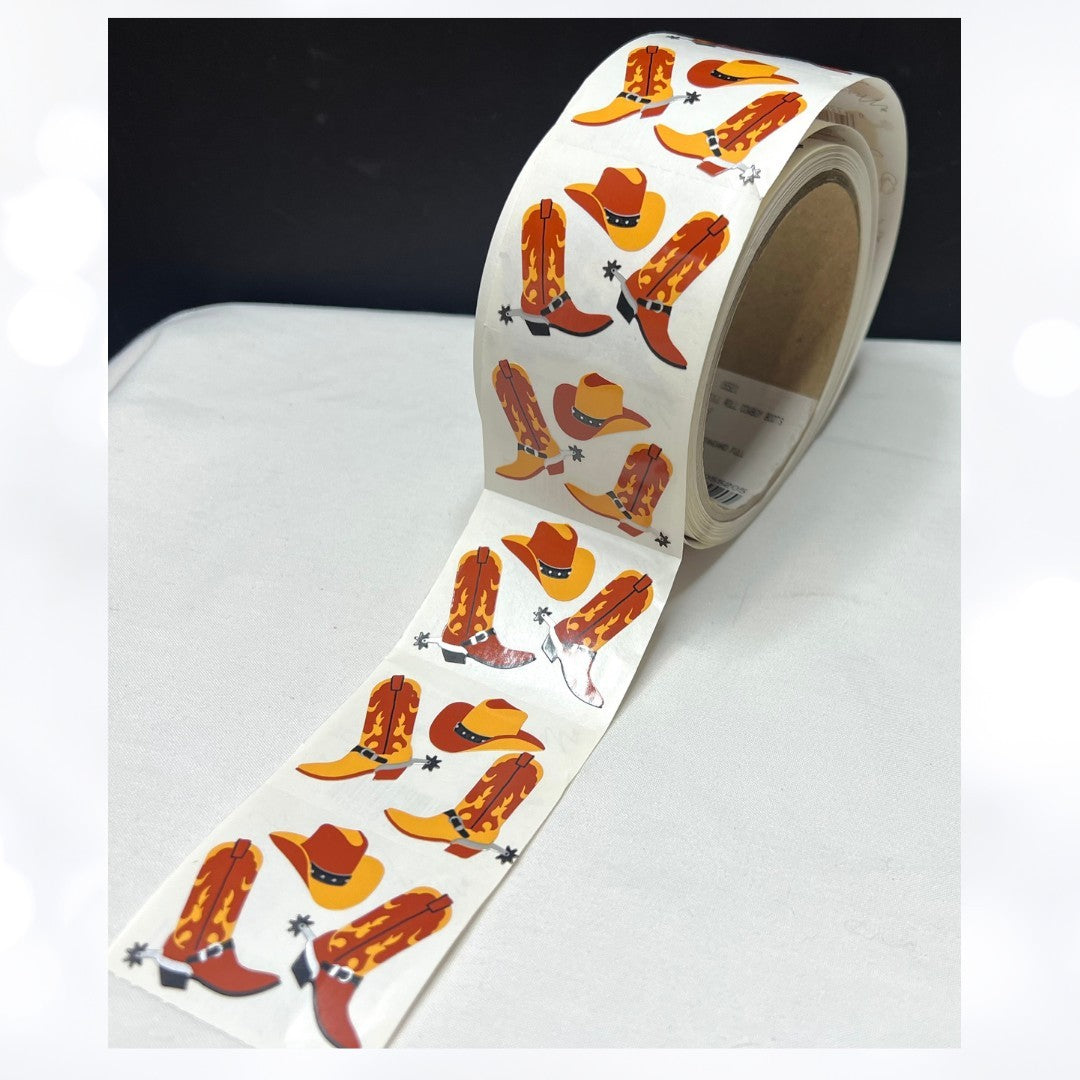 Mrs Grossmans COWBOY BOOTS Western Vintage Stickers Roll 174 Sheets