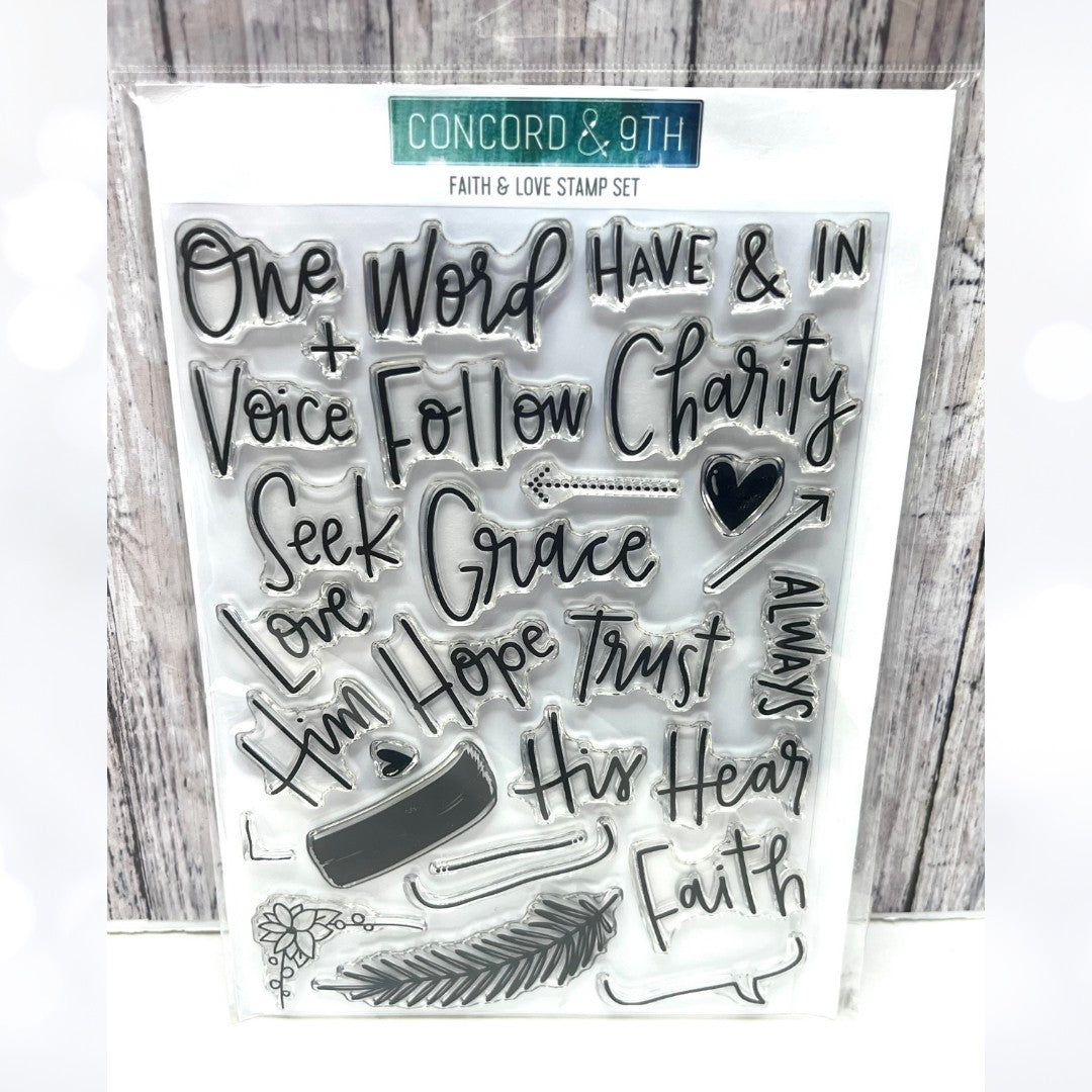 Condcord & 9th LOVE & FAITH Bible Journaling Religious 6x8 Rubber Stamps