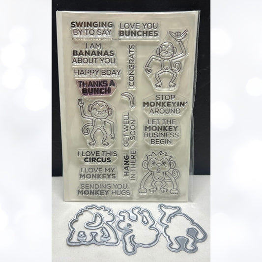 Technique Tuesday MONKEY BUSINESS Zoo Animals Funny Rubber Stamps Dies