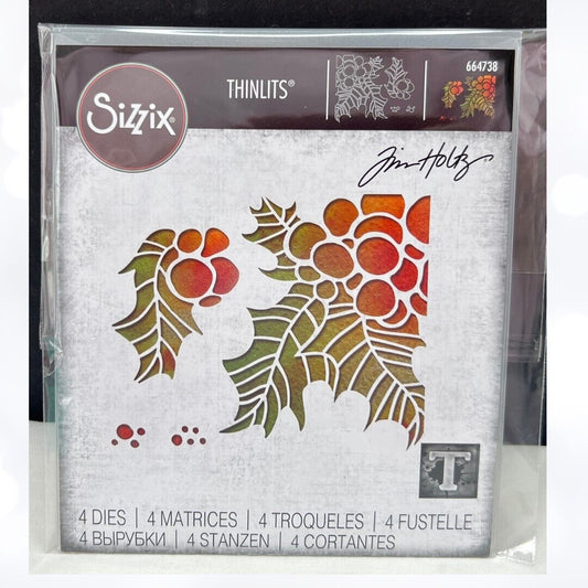 Tim Holtz HOLLY PIECES Christmas 664738 Thinlits Dies