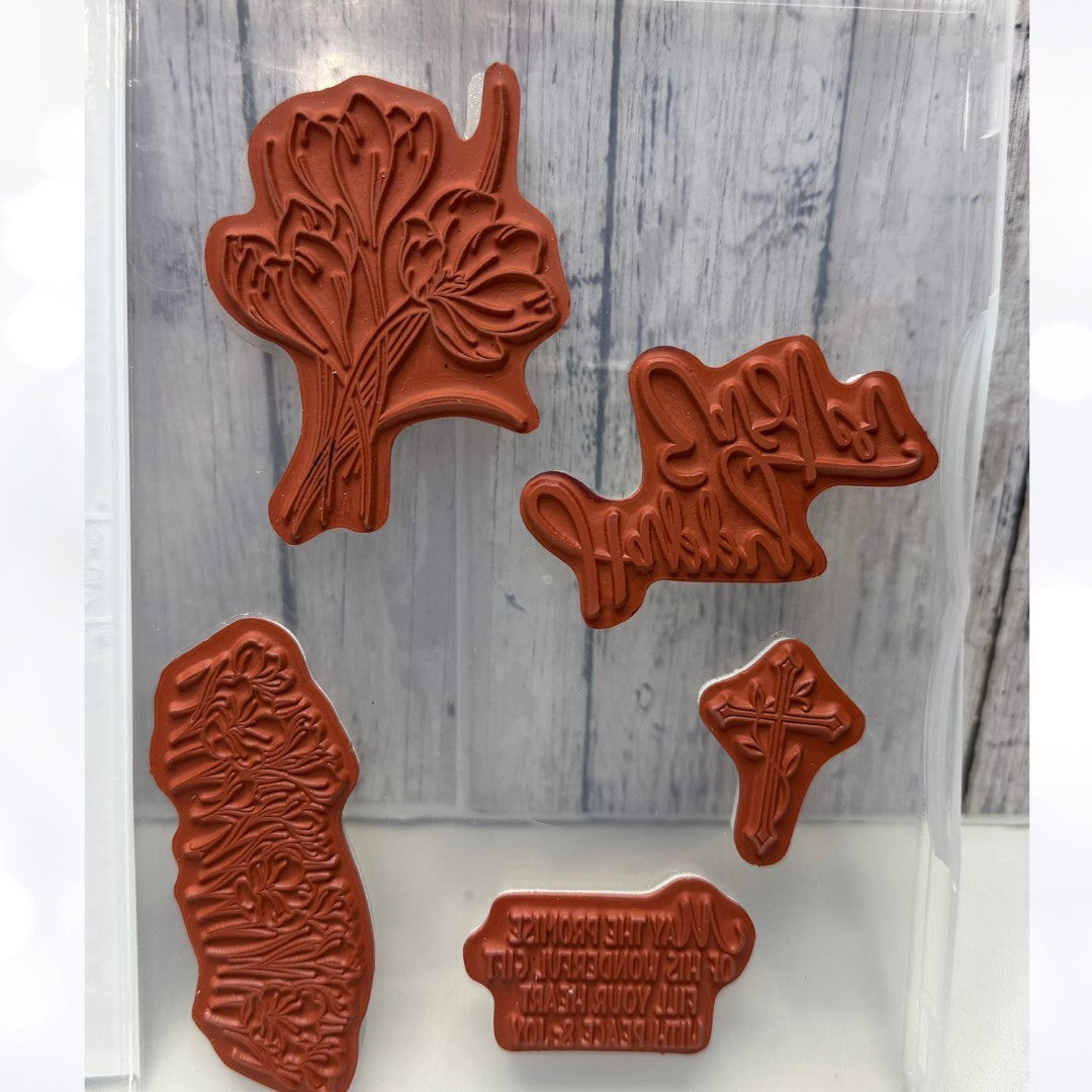 Stampin Up EASTER PROMISE Cross Religious Rubber Stamps