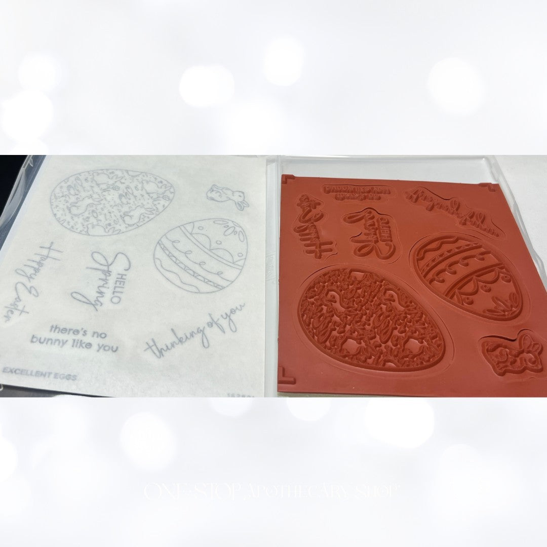 Stampin Up EXCELLENT EGGS Easter Spring Rubber Stamps Dies