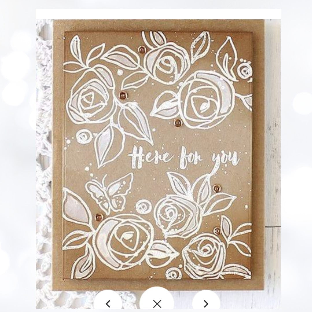 Altenew BAMBOO ROSE Roses Flowers Floral 6x8 Rubber Stamps Dies