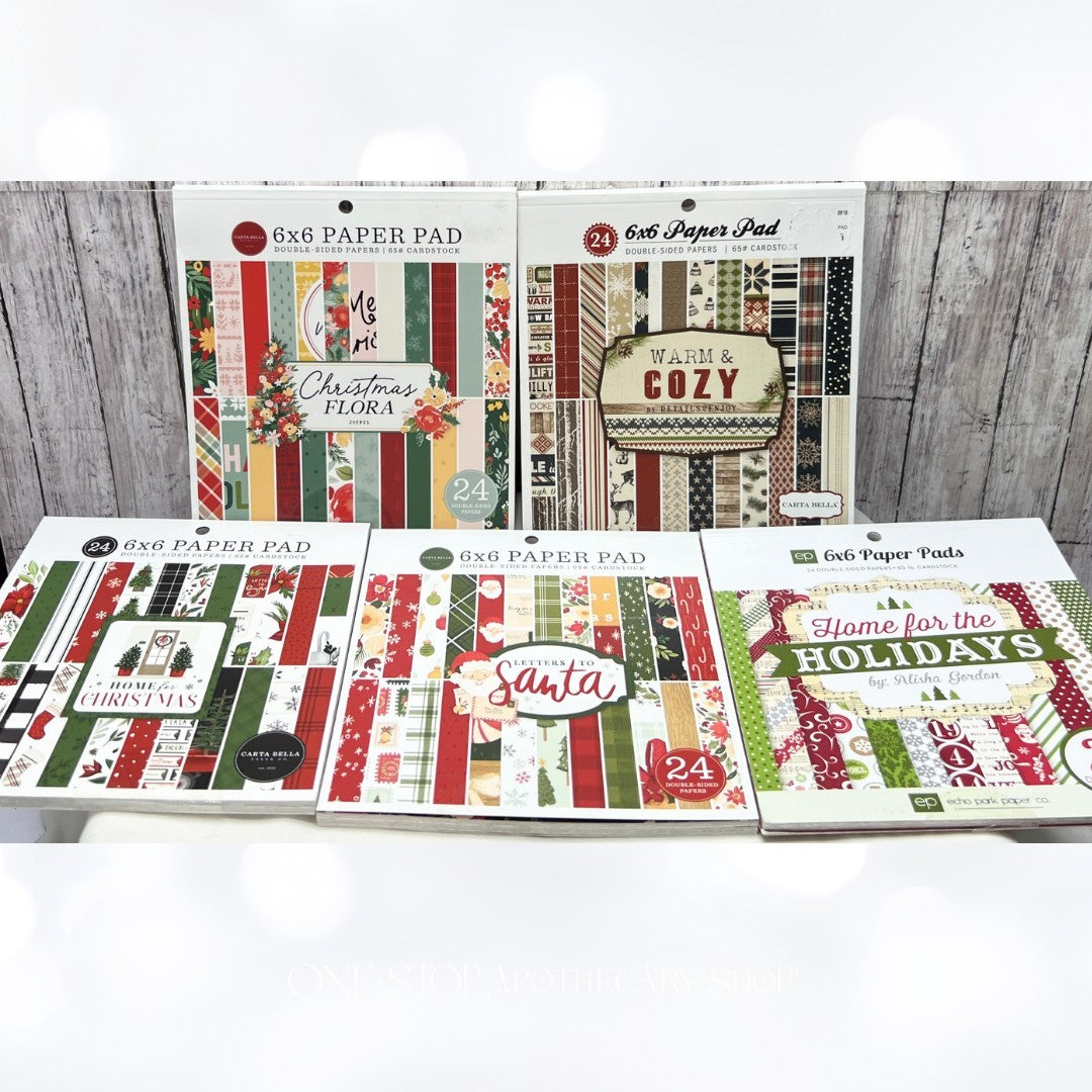 Carta Bella Echo Park CHRISTMAS 6x6 Holidays Cardstock Paper Packs Lot of 5