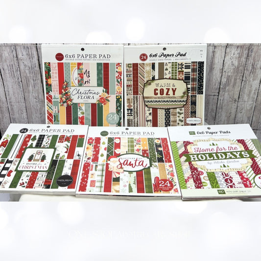 Carta Bella Echo Park CHRISTMAS 6x6 Holidays Cardstock Paper Packs Lot of 5