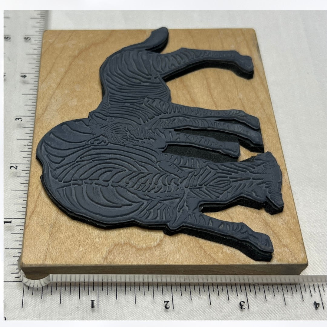 Zebra Safari Zoo Baby Animals Africa Rubber Stamp