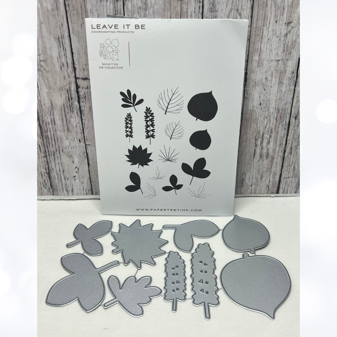 Papertrey Ink LEAVE IT BE Autumn Fall Rubber Stamps Dies