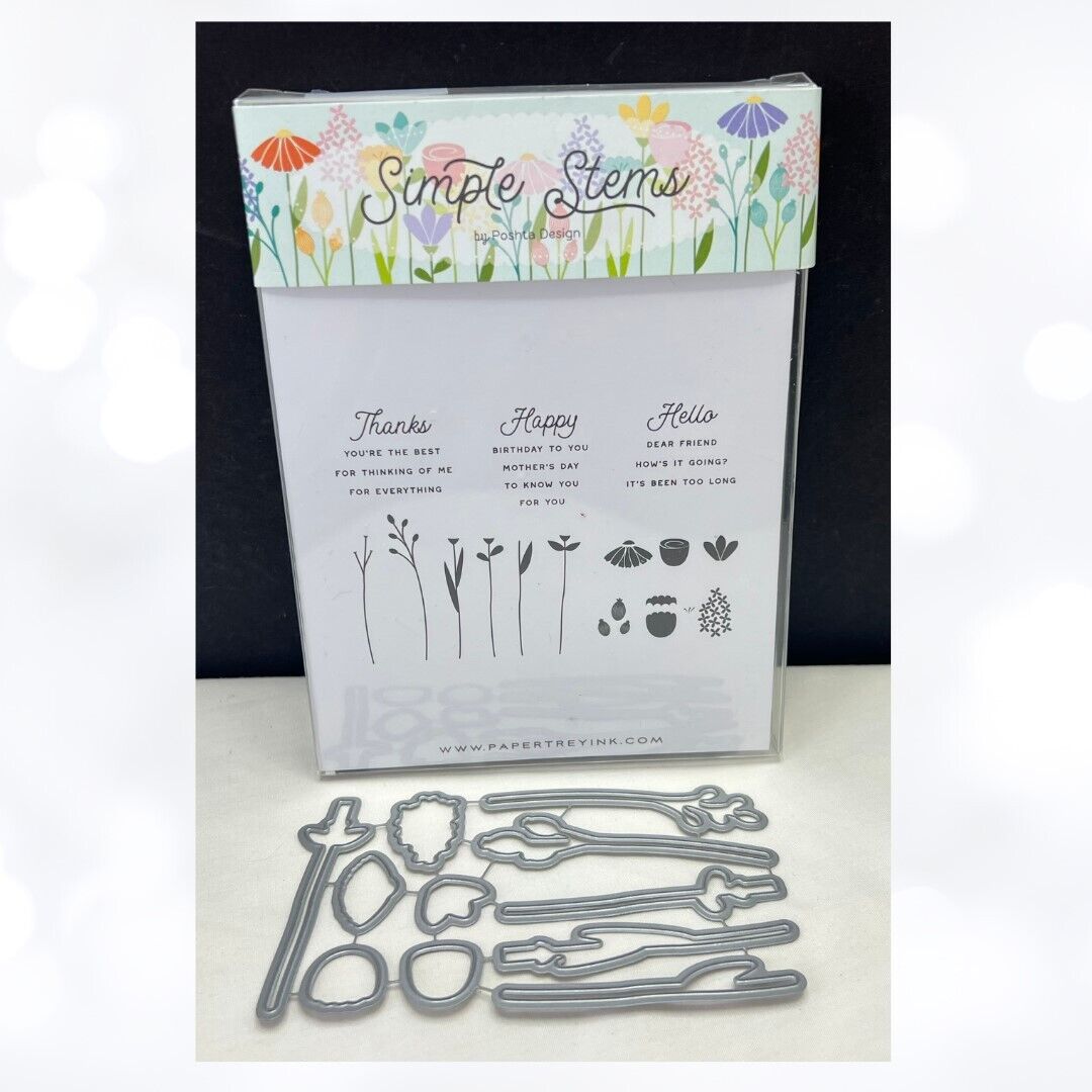 Papertrey Ink SIMPLE STEMS Flowers Rubber Stamps Dies