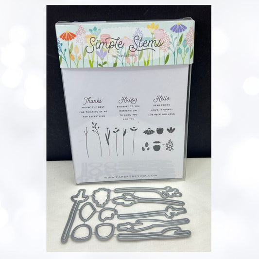 Papertrey Ink SIMPLE STEMS Flowers Rubber Stamps Dies