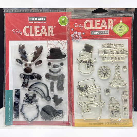 Hero Arts HOLIDAY FACES Snow Much Joy Christmas Snowman Rubber Stamps