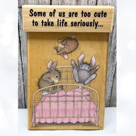 House Mouse BUNNY HOP Too Cute Bed Hoppers Rabbit Hop-It Rubber Stamps
