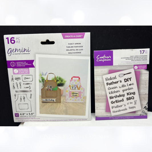 Gemini FANCY APRON Baking Mothers Day Fathers Day Rubber Stamps Dies