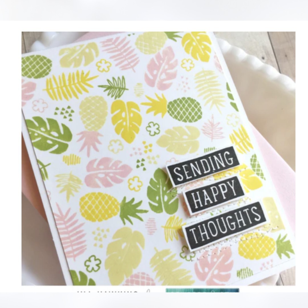 Concord & 9th TROPICAL VIBES Lovely Blossoms Turnabout Background Rubber Stamps