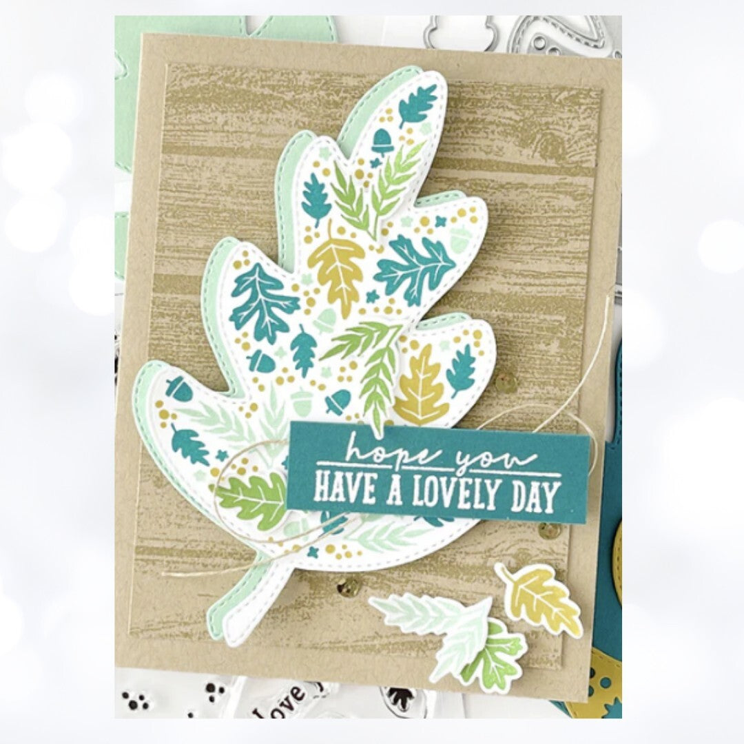 Concord & 9th AUTUMN LEAF Triple Step Fall Layering 6x8 Rubber Stamps