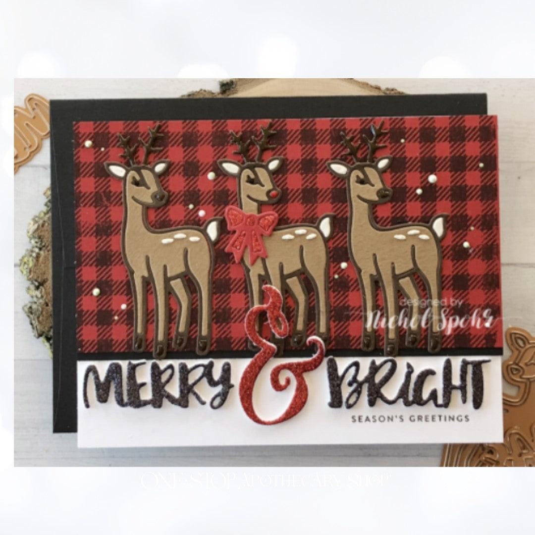 Spellbinders HOLIDAY GREETINGS Deer Christmas Small Dies of the Month Nov 2018
