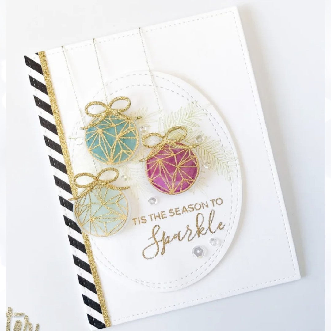 Ellen Hutson SEASON TO SPARKLE Christmas Ornament Deer Rubber Stamps Dies