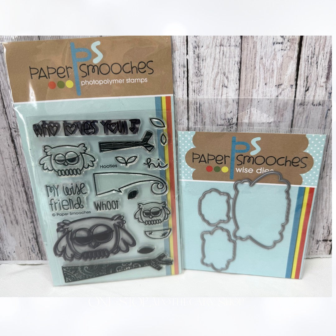 Paper Smooches HOOTIES Owl Rubber Stamps Dies