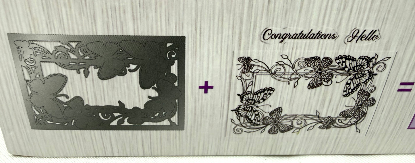 Gemini LOVELY LILAC & Butterfly Frame Rubber Stamps & Dies