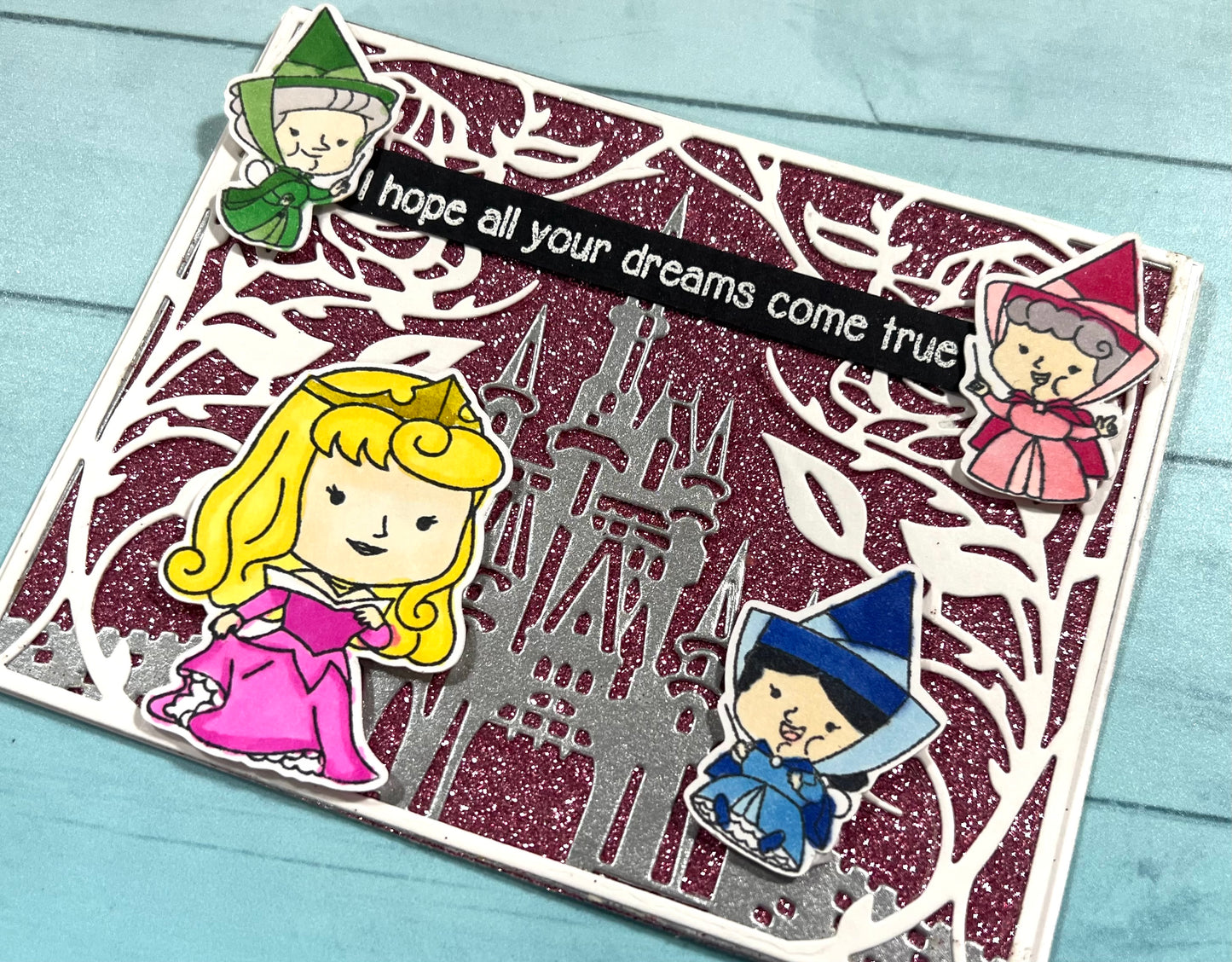 Kindred Stamps ONCE UPON A NAP Sleeping Beauty Disney Rubber Stamps Rare