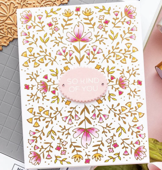Spellbinders GLIMMER OF THE MONTH Foil Foiling Plate So Kind of You March 2023