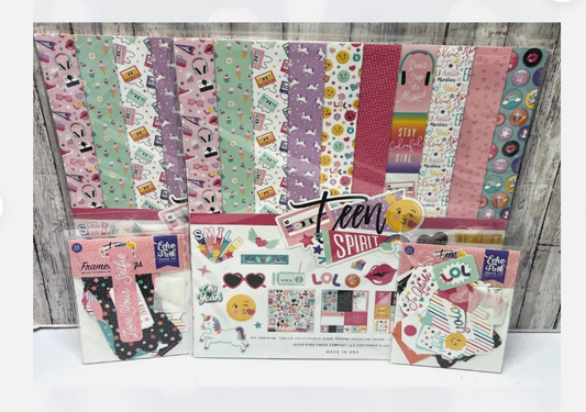 Echo Park TEEN SPIRIT 12x12 Scrapbook Paper & Ephemera Kits