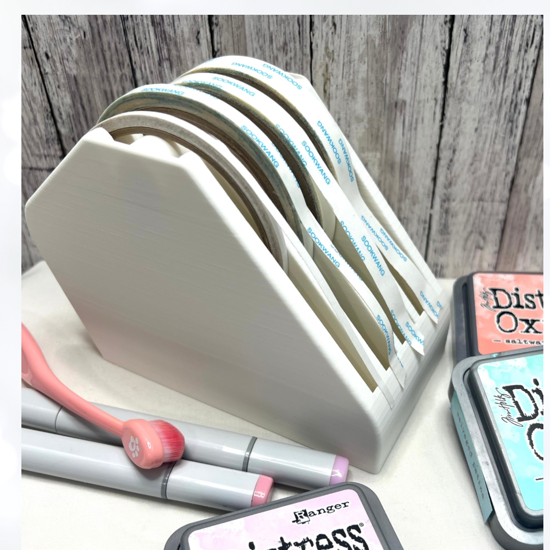 WHITE TAPE DISPENSER 3D Printed Organizer Holder- Free Shipping