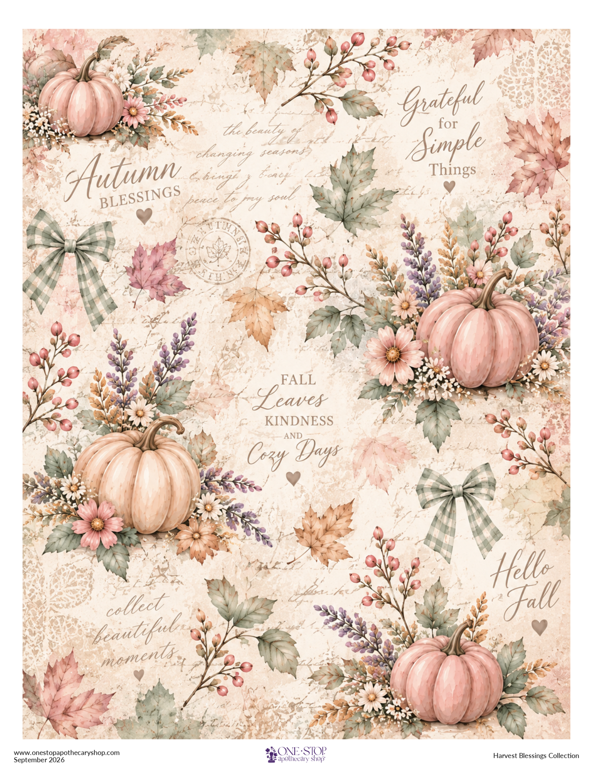 Harvest Blessings SIMPLE BLESSINGS Patterned Rice Paper