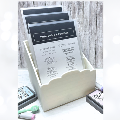 SCALLOPED CRAFTY CADDY Organizer 3D Printed WHITE