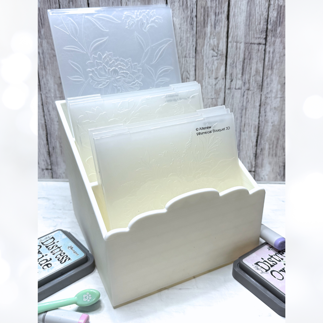 SCALLOPED CRAFTY CADDY Organizer 3D Printed WHITE