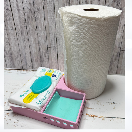 Crafty CLEAN-UP Station Organizer Holder 3D Printed PINK