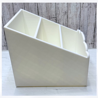 SCALLOPED CRAFTY CADDY Organizer 3D Printed WHITE