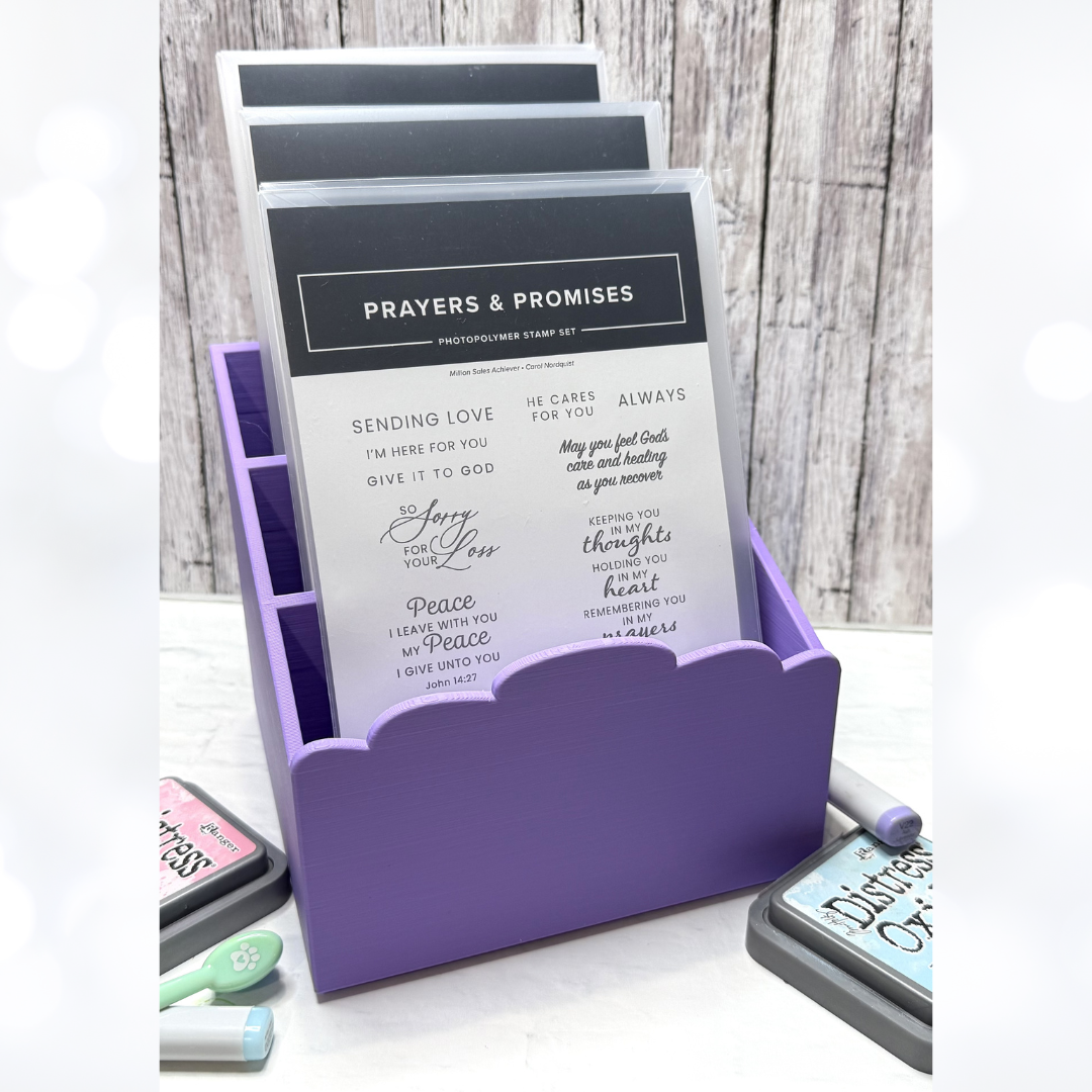 SCALLOPED CRAFTY CADDY Organizer 3D Printed PURPLE