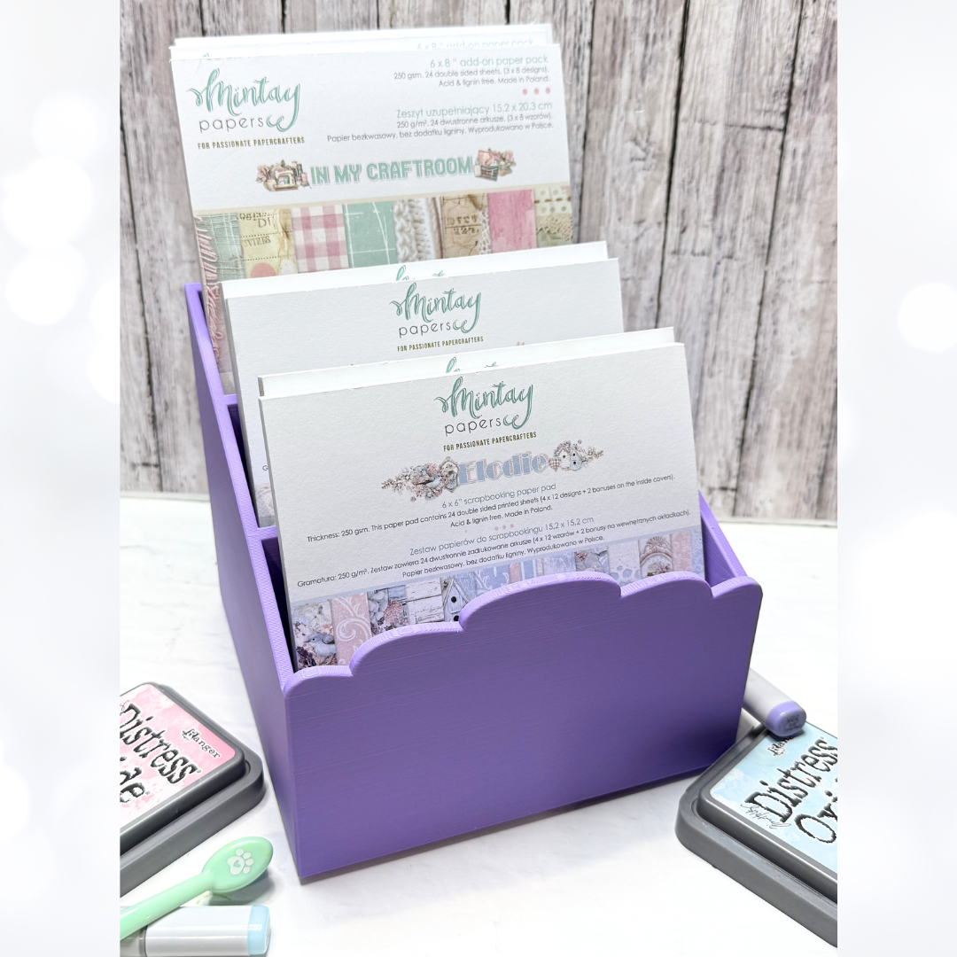 SCALLOPED CRAFTY CADDY Organizer 3D Printed PURPLE