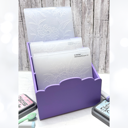 SCALLOPED CRAFTY CADDY Organizer 3D Printed PURPLE