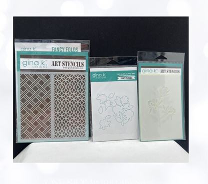 Gina K Designs FANCY FOLDS Flowers Dies & Stencils Kit