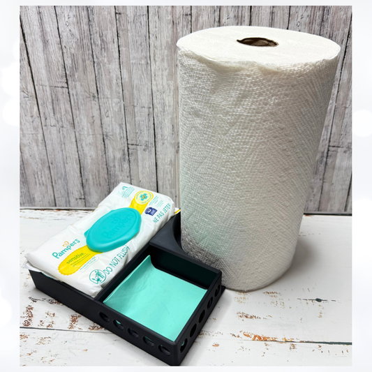 Crafty CLEAN-UP Station Organizer Holder 3D Printed Black