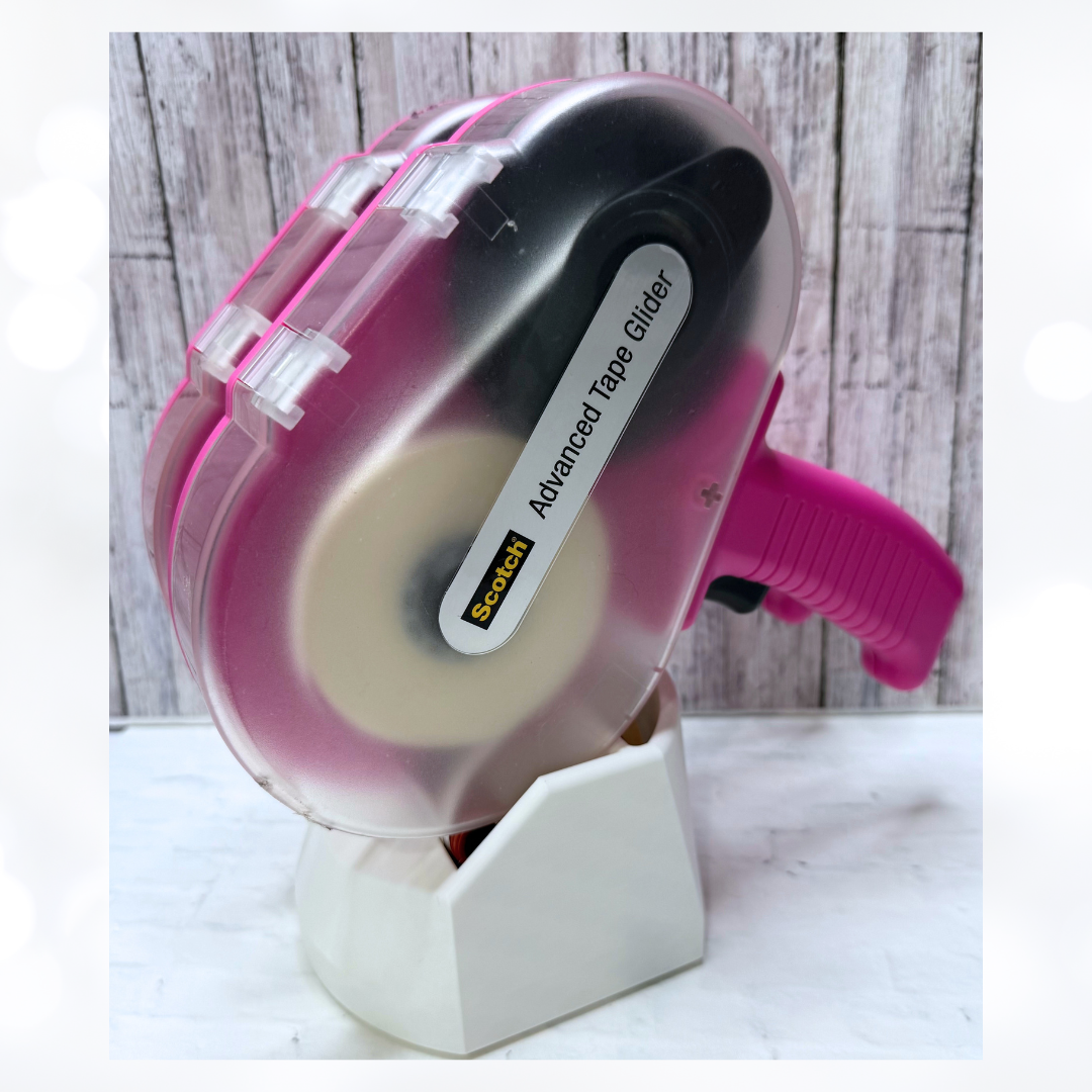 Double ATG Tape Gun Holder + Refill Stand 3D Printed WHITE