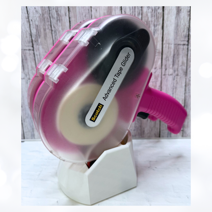 Double ATG Tape Gun Holder + Refill Stand 3D Printed WHITE