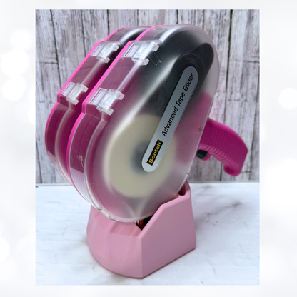 Double ATG Tape Gun Holder + Refill Stand 3D Printed PINK