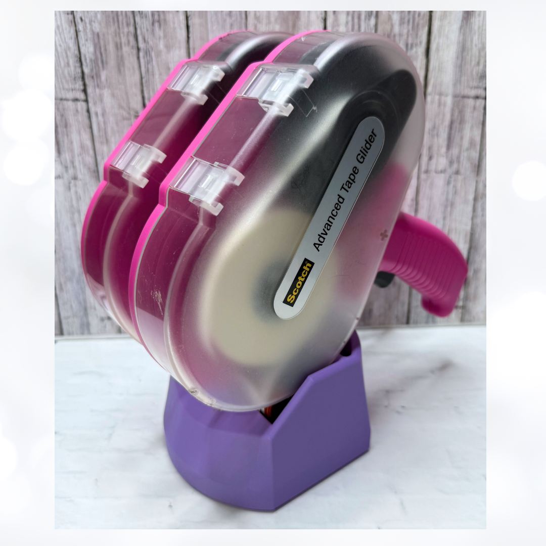 Double ATG Tape Gun Holder + Refill Stand 3D Printed PURPLE