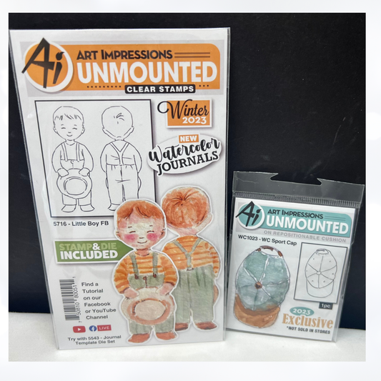 Art Impressions LITTLE BOY & Cap Exclusive Rubber Stamps