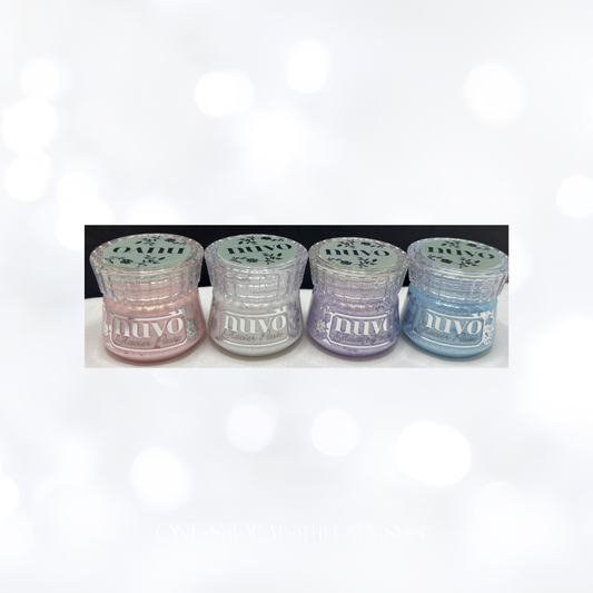 Tonic Nuvo GLACIER PASTE Texture Mixed Media White Pink Purple Blue Lot of 4