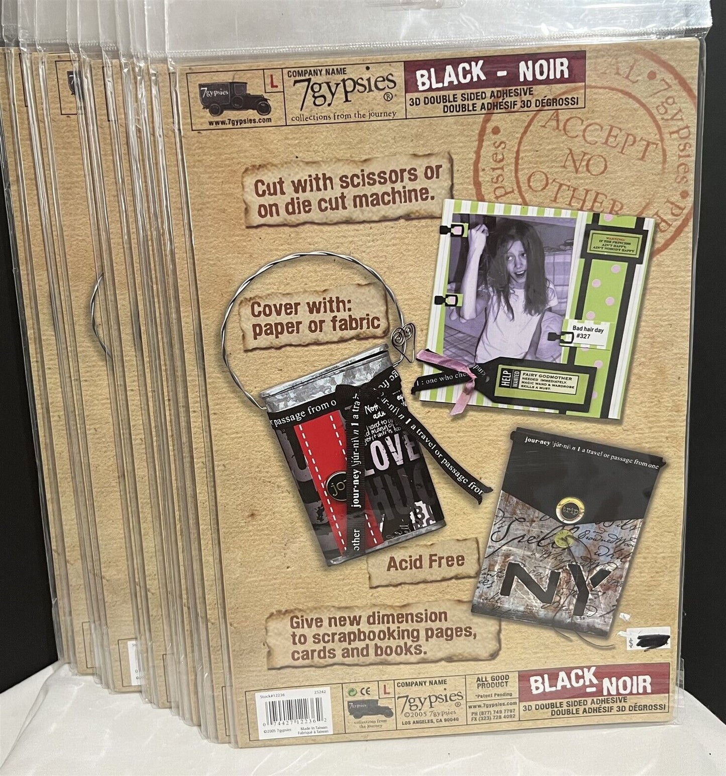 7Gypsies 7 Gypsies DOUBLE SIDED ADHESIVE Black Foam Sheets 8x12 Lot of 14