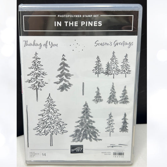 Stampin Up IN THE PINES Evergreen Christmas Trees Rubber Stamps AS IS**