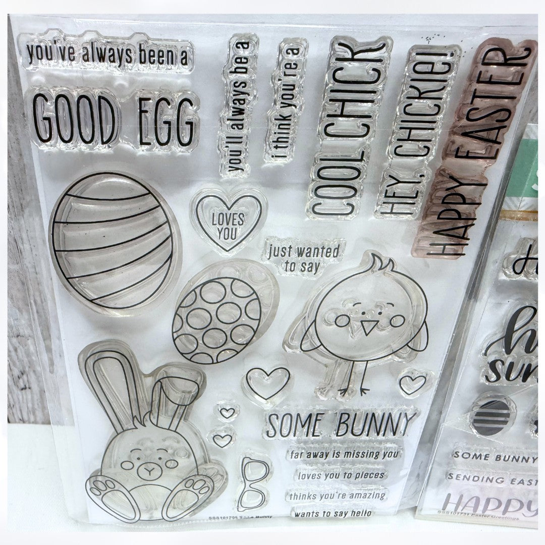 Simon Says Stamp EASTER SOME BUNNY Greetings Peeking Bunny Rubber Stamps Dies