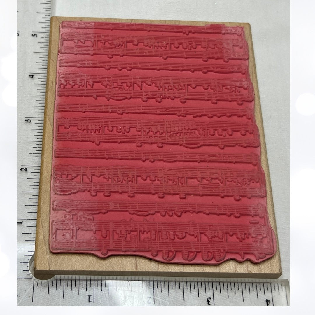 River City Rubber Works MUSICAL BACKGROUND Notes Music 1752-R Rubber Stamp