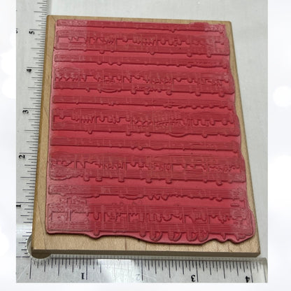 River City Rubber Works MUSICAL BACKGROUND Notes Music 1752-R Rubber Stamp