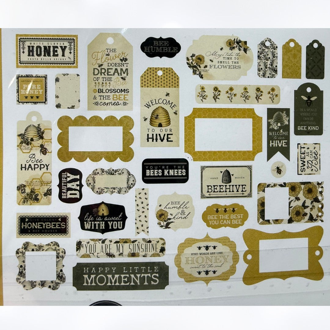 Carta Bella HONEYBEE Bees 12x12 Paper Collection Ephemera Brads Scrapbook Kit